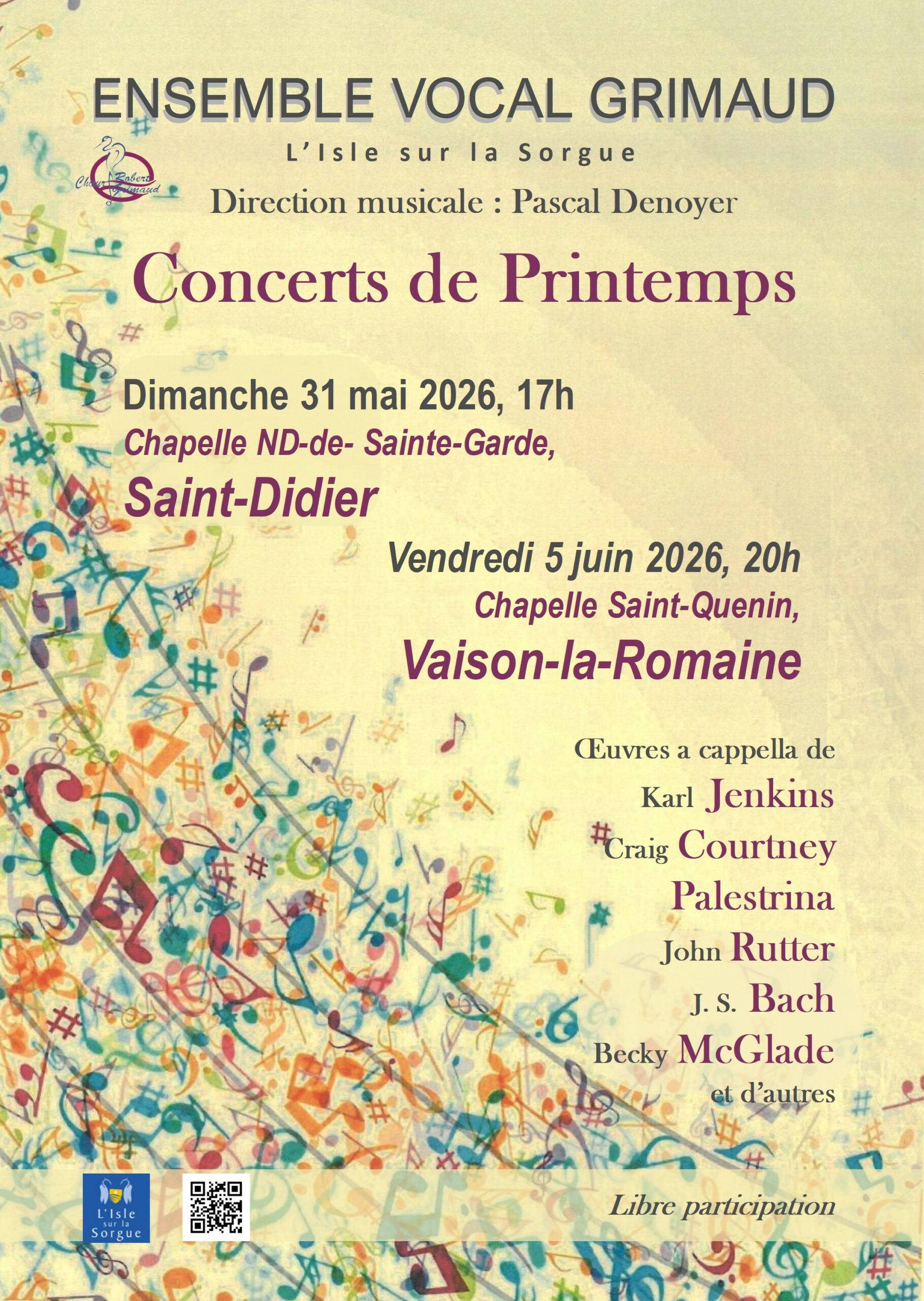 Affiche Concerts Printemps 2026 3000 p